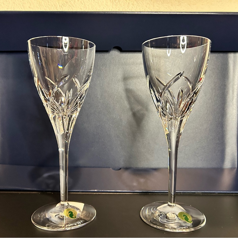 Waterford Merrill Crystal 8-Ounce Goblet. 
 Wine Glass Set
